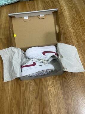 Nike Force 1 Low Younger Kids' Shoes White/Sweet Beet